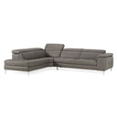 Viola - Italian Contemporary Grey Leather Left Facing Sectional Sofa