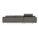 Viola - Italian Contemporary Grey Leather Left Facing Sectional Sofa