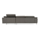 Viola - Italian Contemporary Grey Leather Right Facing Sectional Sofa