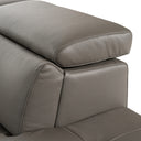 Viola - Italian Contemporary Grey Leather Right Facing Sectional Sofa