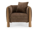 Voight - Contemporary Brown Fabric Accent Chair