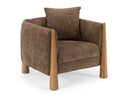 Voight - Contemporary Brown Fabric Accent Chair