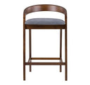 Vougler - Modern Grey Fabric + Wenge Counter Chair (Set of 2)