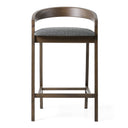 Vougler - Modern Grey Fabric + Wenge Counter Chair (Set of 2)