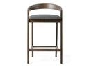Vougler - Modern Grey Fabric + Wenge Counter Chair (Set of 2)