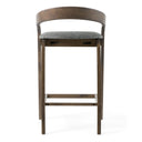 Vougler - Modern Grey Fabric + Wenge Counter Chair (Set of 2)