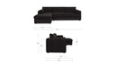 Burrow Sleeper Sectional With Storage Chaise Black Left