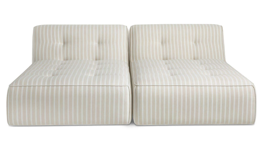 Sunseeker 2 Piece Outdoor Sun Lounger Brown Stripe