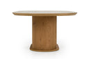 Walbrook - Modern Faux Travertine Ceramic + White Oak Oval Dining Table