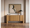 Walbrook - Modern Faux Travertine Ceramic + White Oak Oval Dining Table