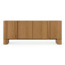 Walbrook - Modern Faux Travertine Ceramic + White Oak Oval Dining Table