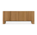 Walbrook - Modern Faux Travertine Ceramic + White Oak Oval Dining Table
