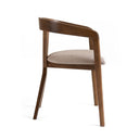 Weiss - Mid-Century Modern Light Brown Fabric + Walnut Dining Chair