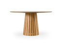 Weiss - Mid-Century Modern Natural Oak Round Dining Table