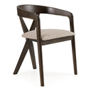 Weiss - Mid-Century Modern Light Grey Fabric + Wenge Dining Chair