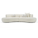 Weldon - Modern Cream Fabric Curved Sectional Sofa