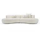Weldon - Modern Cream Fabric Curved Sectional Sofa