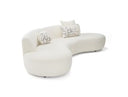Weldon - Modern Cream Fabric Curved Sectional Sofa