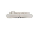 Weldon - Modern Off-White Fabric Curved Sectional Sofa