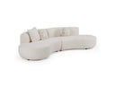 Weldon - Modern Off-White Fabric Curved Sectional Sofa