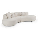 Weldon - Modern Off-White Fabric Curved Sectional Sofa