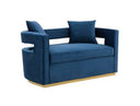 Wells - Modern Blue Velvet Loveseat