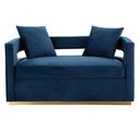 Wells - Modern Blue Velvet Loveseat