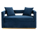 Wells - Modern Blue Velvet Loveseat