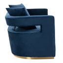 Wells - Modern Blue Velvet Loveseat