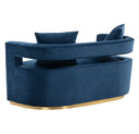 Wells - Modern Blue Velvet Loveseat