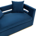Wells - Modern Blue Velvet Loveseat