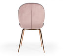 Wendy Modern Pink Velvet & Rosegold Dining Chair (Set of 2)
