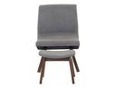 Whitney - Modern Blue & Walnut Accent Chair & Ottoman