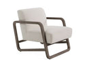Wilber - Modern Off-White Fabric + Grey Wood Accent Chair