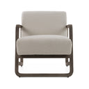 Wilber - Modern Off-White Fabric + Grey Wood Accent Chair