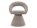 Wiles - Modern Grey Fabric Swivel Dining Chair