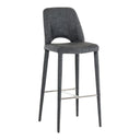 Williamette Mid-Century Dark Grey Fabric Bar Stool