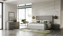 Byrne + Asus - Modern Grey Fabric + Elm Grey 4-Piece Bedroom Set