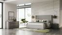 Byrne + Asus - Modern Grey Fabric + Elm Grey 4-Piece Bedroom Set