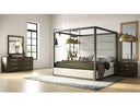 Manhattan - Contemporary Canopy Brown Oak Bedroom Set