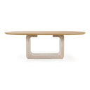 Wolff - Modern White Oak + Faux Travertine Dining Table