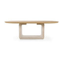 Wolff - Modern White Oak + Faux Travertine Buffet