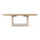 Wolff - Modern White Oak + Faux Travertine Dining Table