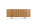 Wolff - Modern White Oak + Faux Travertine Buffet