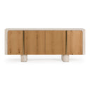 Wolff - Modern White Oak + Faux Travertine Buffet