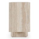 Wolff - Modern White Oak + Faux Travertine Buffet