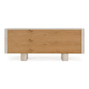Wolff - Modern White Oak + Faux Travertine Buffet