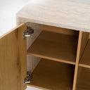 Wolff - Modern White Oak + Faux Travertine Buffet