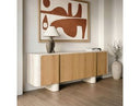 Wolff - Modern White Oak + Faux Travertine Buffet