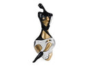 Woman Crossed Legs - Black + White + Gold Sculpture